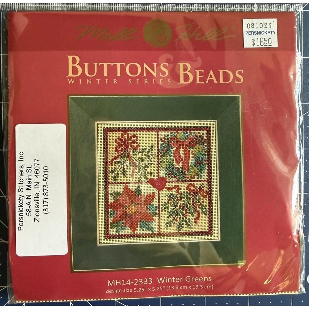 MILL HILL‎ Buttons Beads Kit Counted Cross Stitch WINTER GREENS MH14-2333